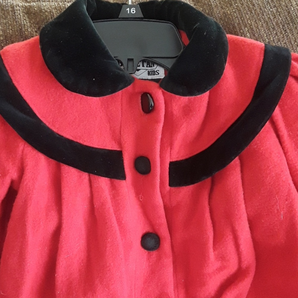 Braetan Kids Wool Red button down coat 4T